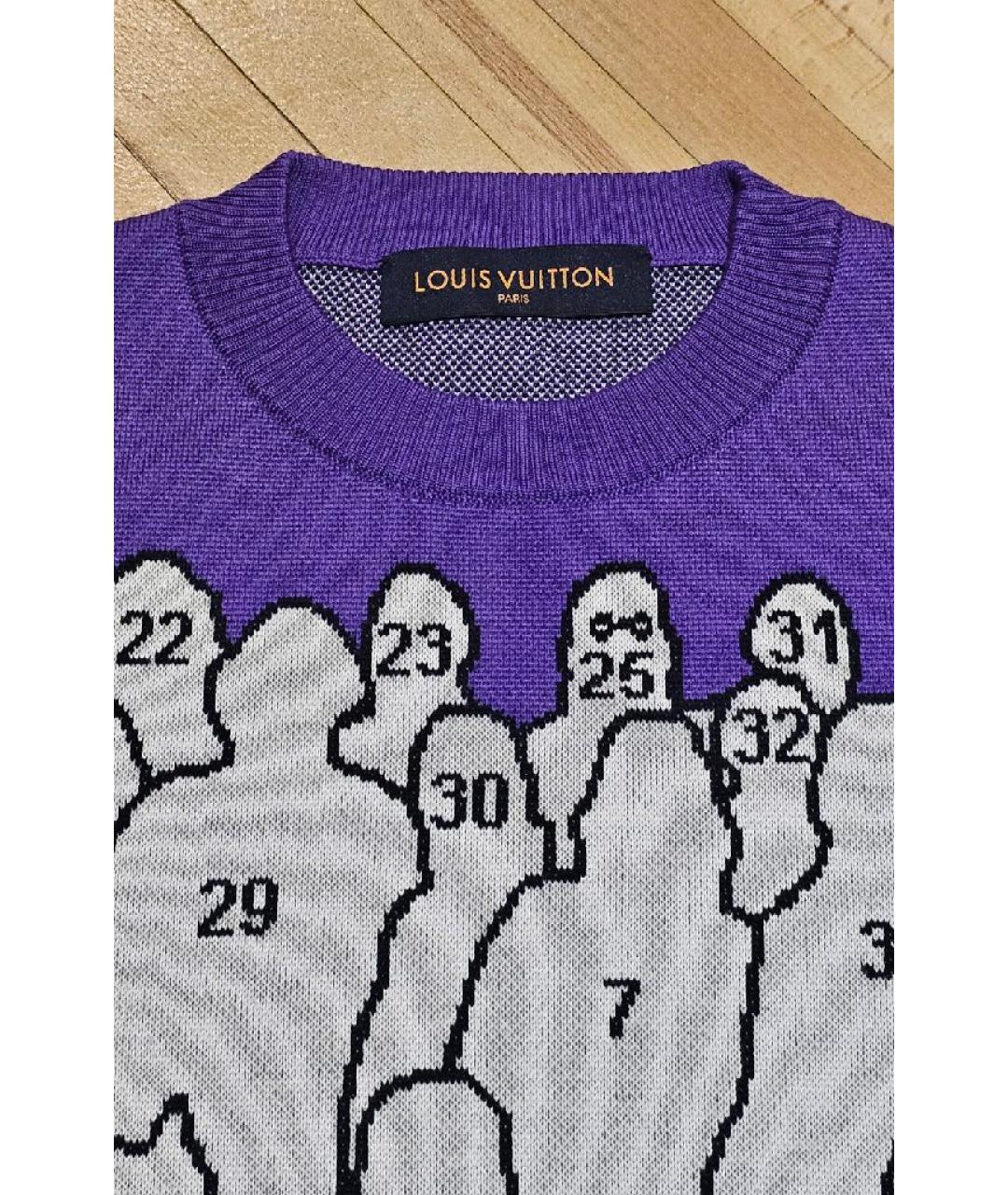 LOUIS VUITTON Фиолетовый шерстяной джемпер / свитер, фото 3