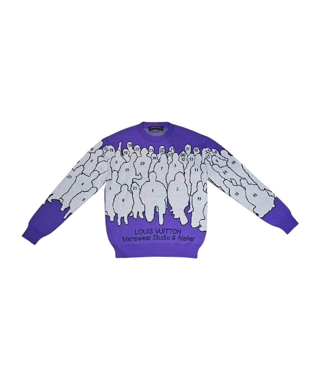 LOUIS VUITTON Фиолетовый шерстяной джемпер / свитер, фото 1