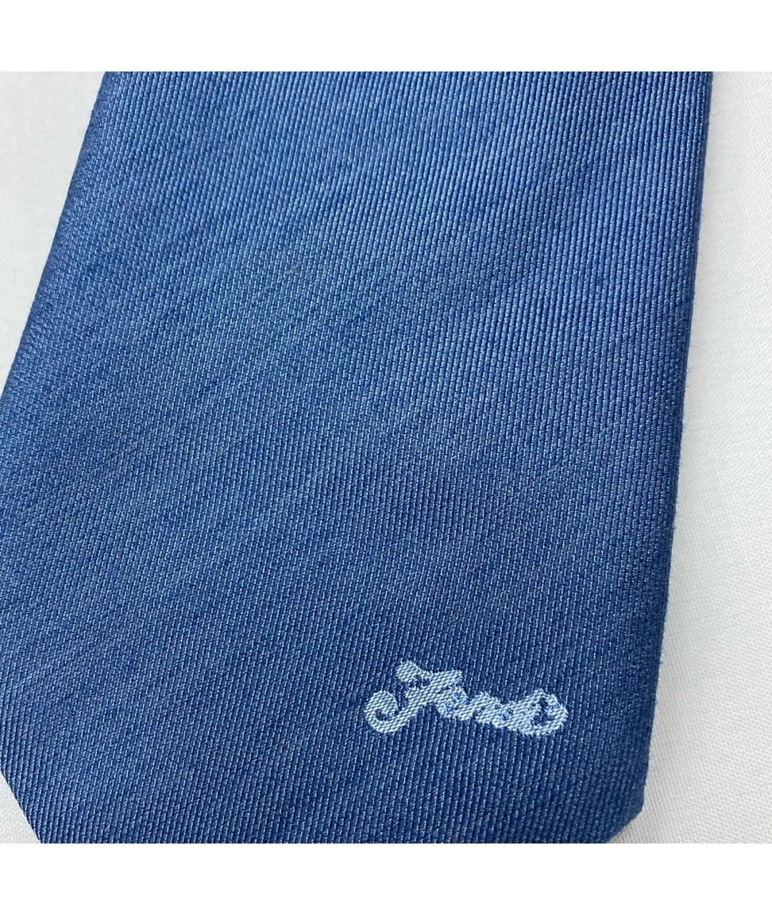 FENDI Голубой шелковый галстук, фото 4