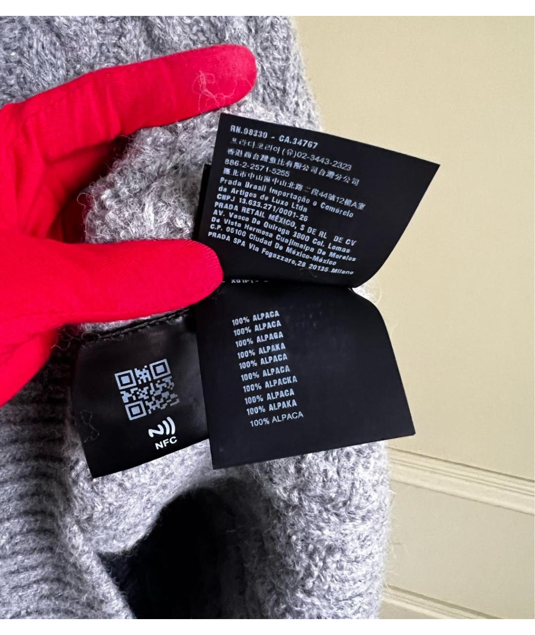 PRADA Серый шерстяной джемпер / свитер, фото 7