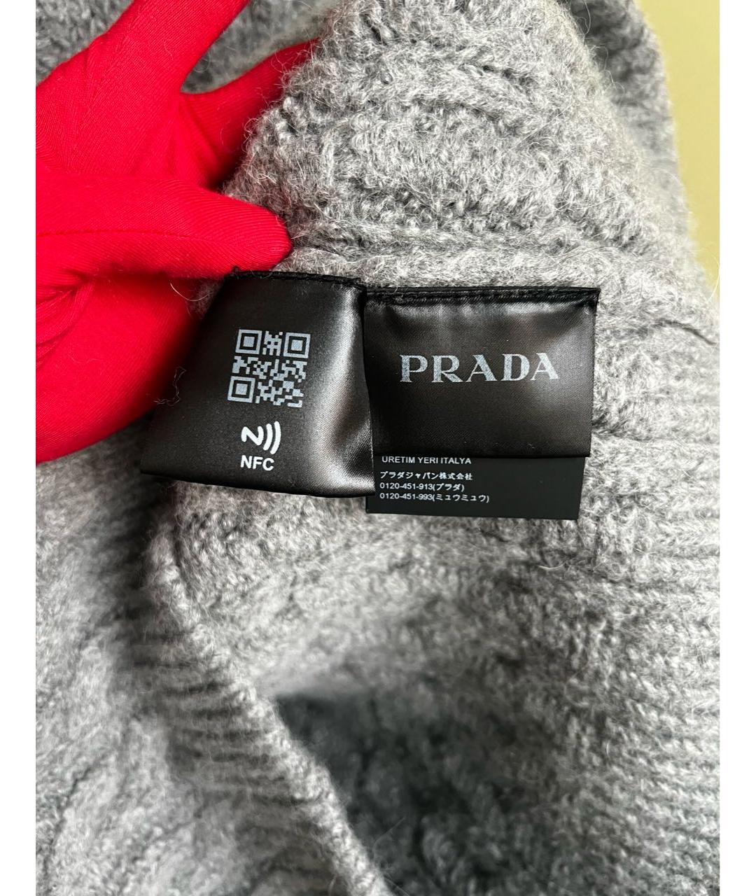 PRADA Серый шерстяной джемпер / свитер, фото 6