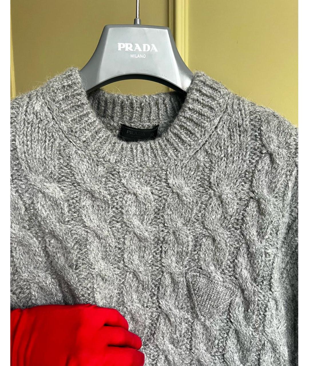 PRADA Серый шерстяной джемпер / свитер, фото 2