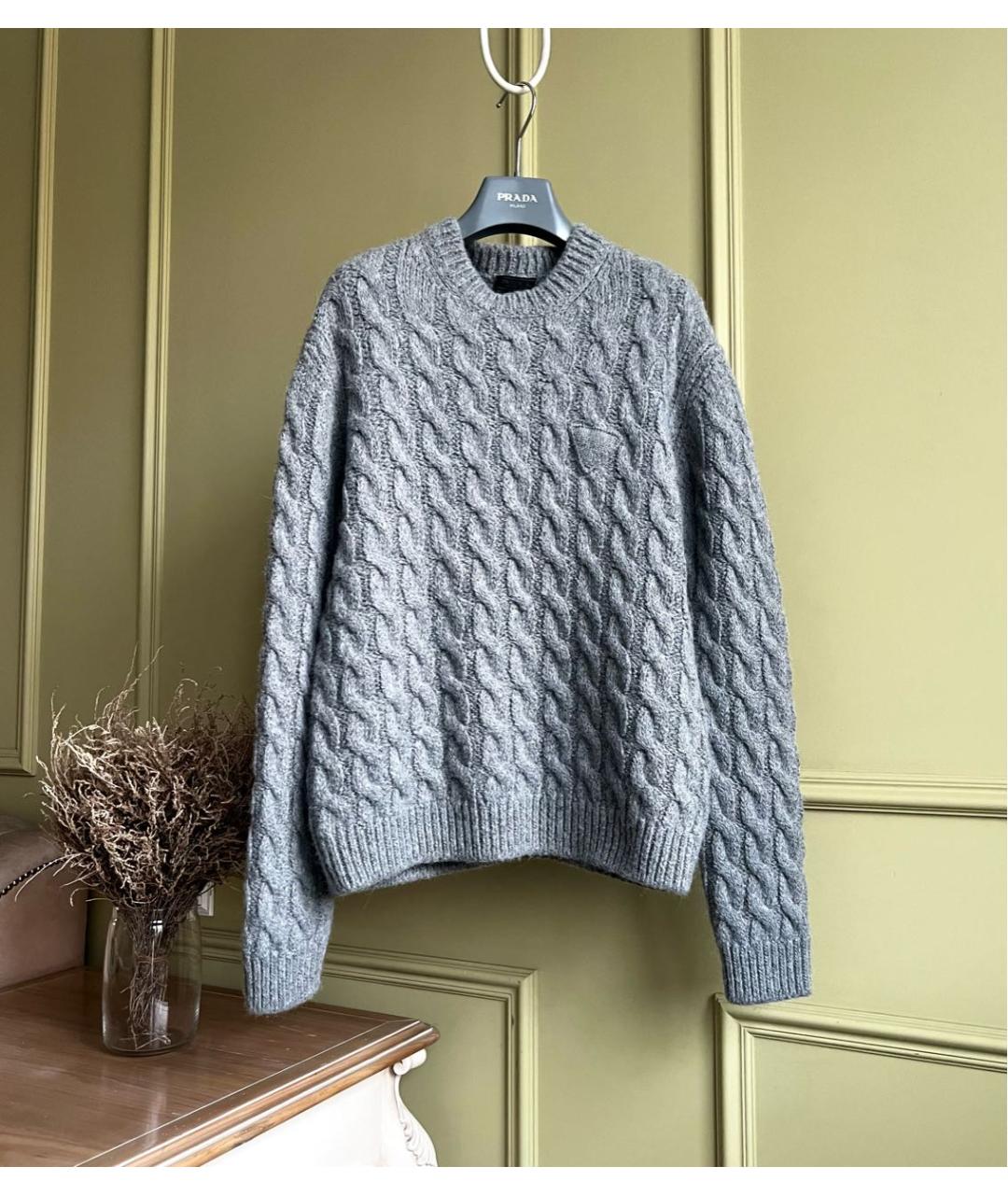PRADA Серый шерстяной джемпер / свитер, фото 9