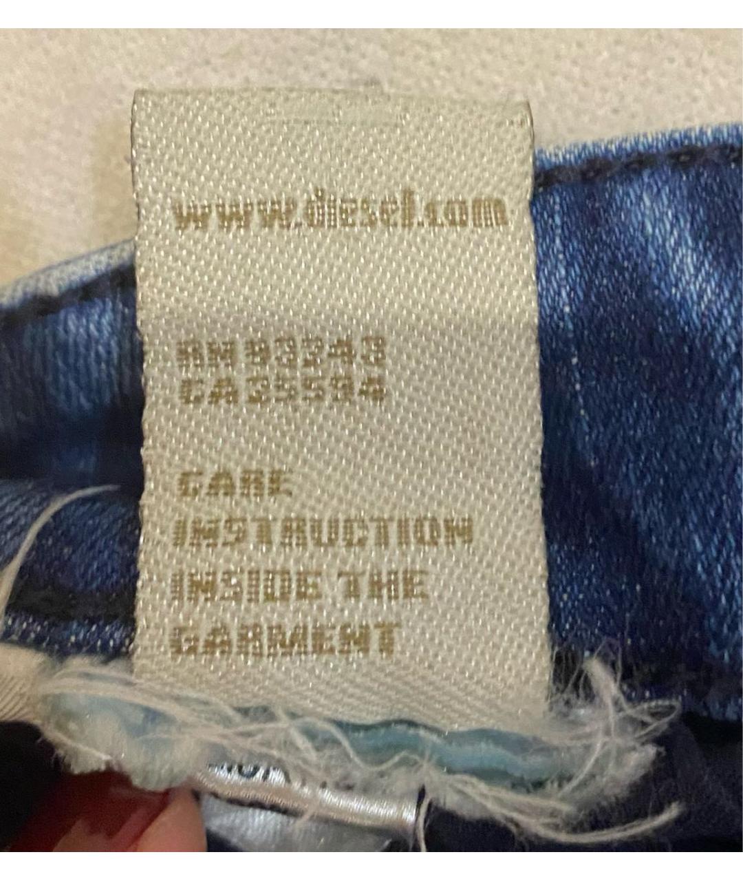 DIESEL Голубые хлопковые джинсы слим, фото 6