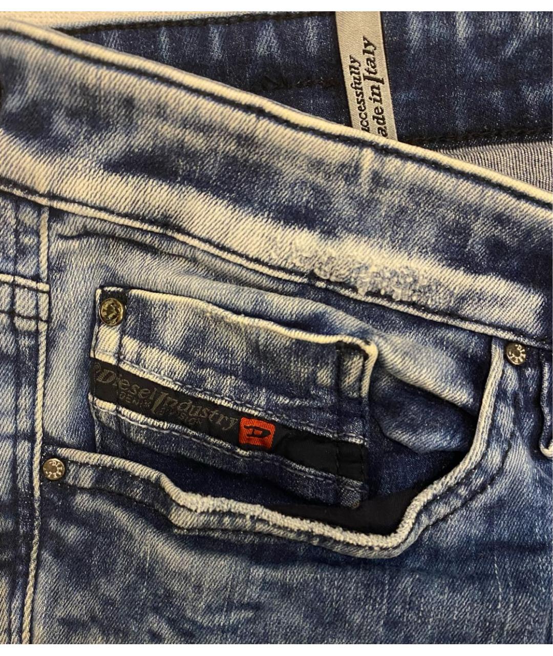 DIESEL Голубые хлопковые джинсы слим, фото 3