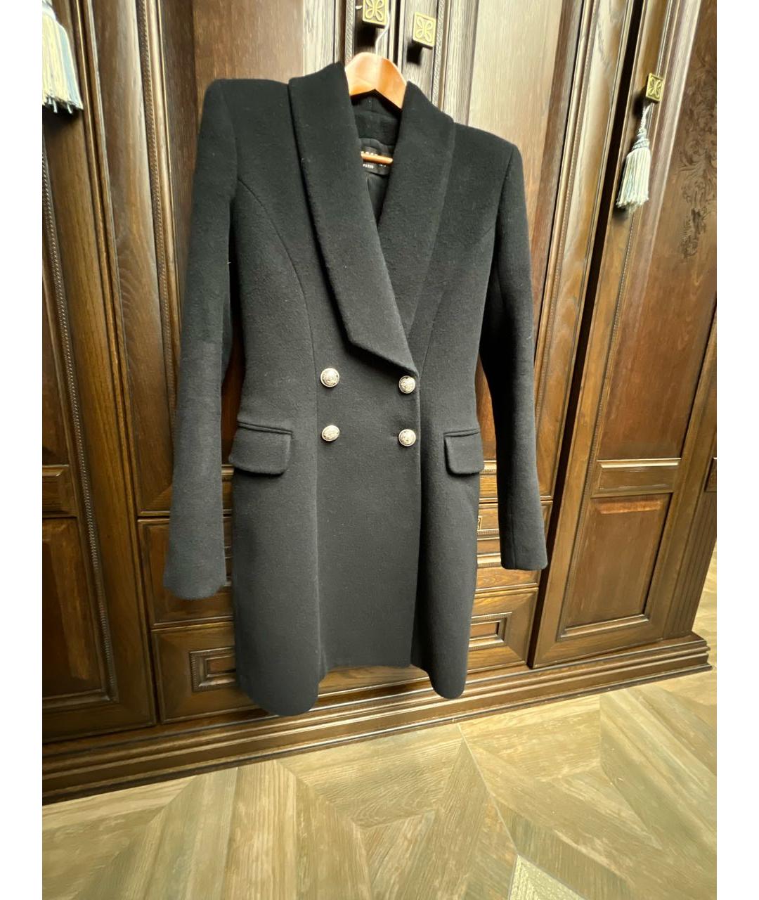 BALMAIN Темно-синее шерстяное пальто, фото 4