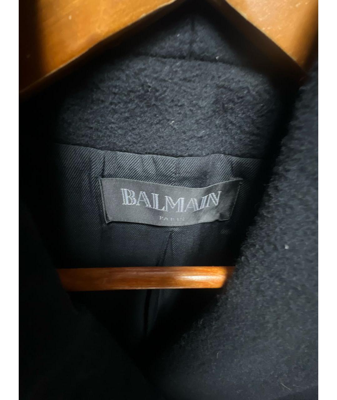 BALMAIN Темно-синее шерстяное пальто, фото 7