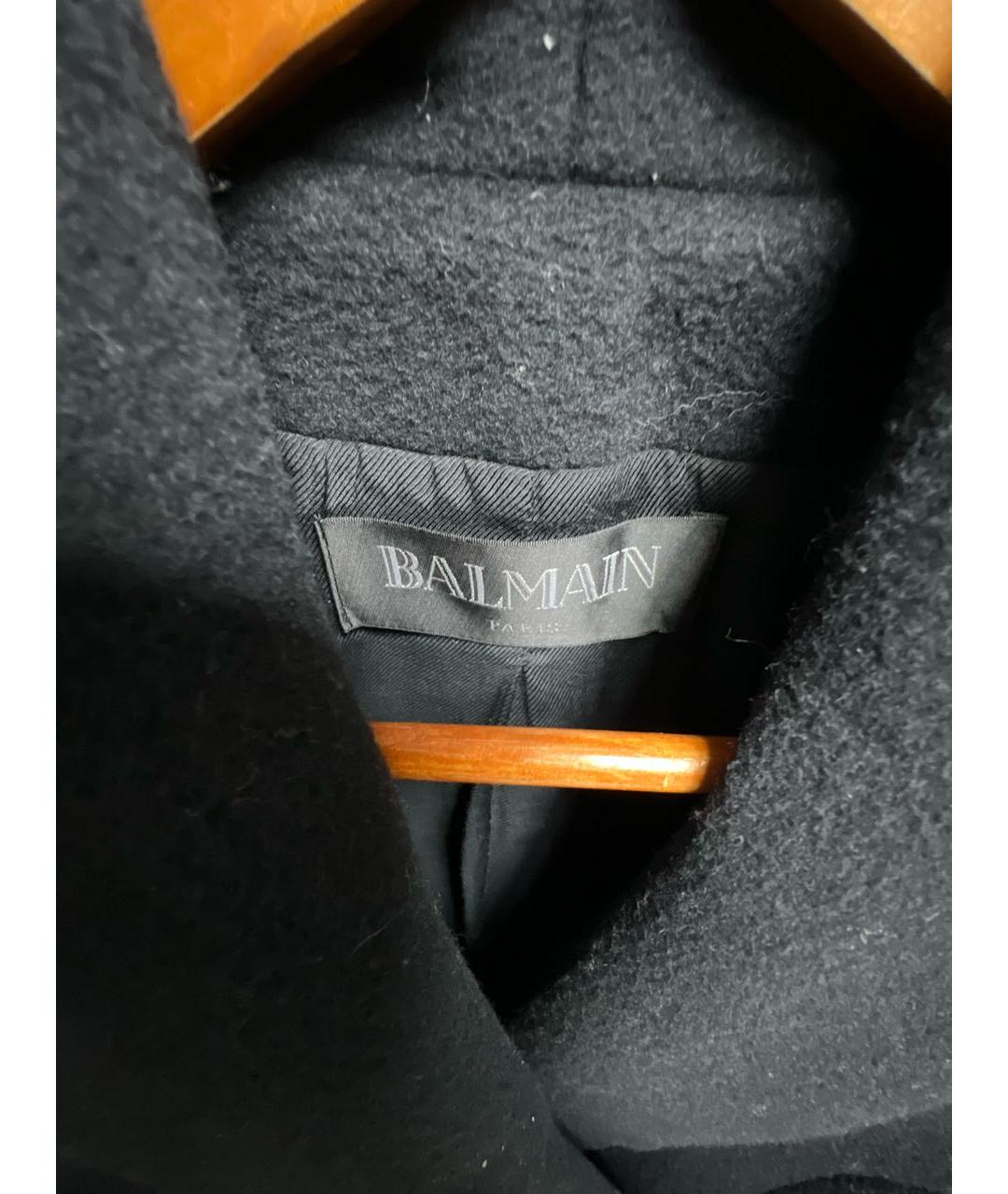 BALMAIN Темно-синее шерстяное пальто, фото 3