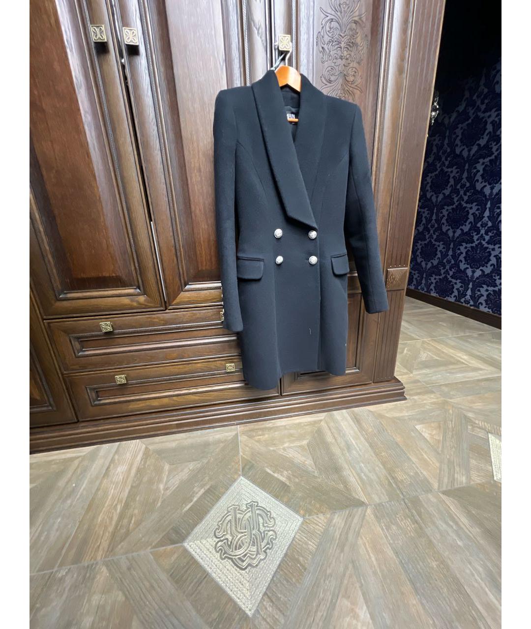 BALMAIN Темно-синее шерстяное пальто, фото 6