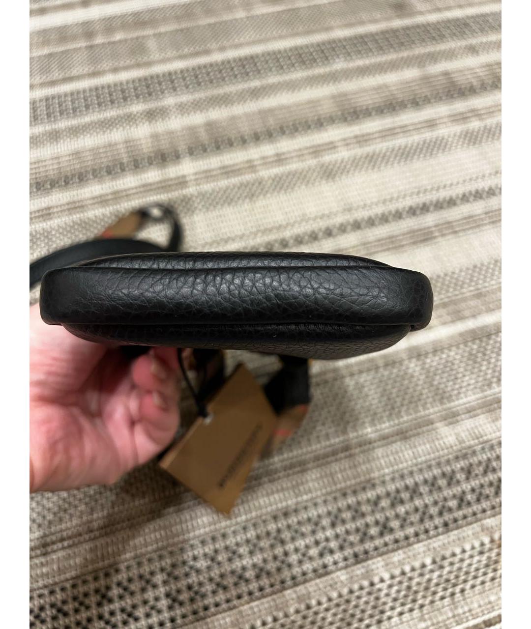 BURBERRY Черная кожаная сумка через плечо, фото 6