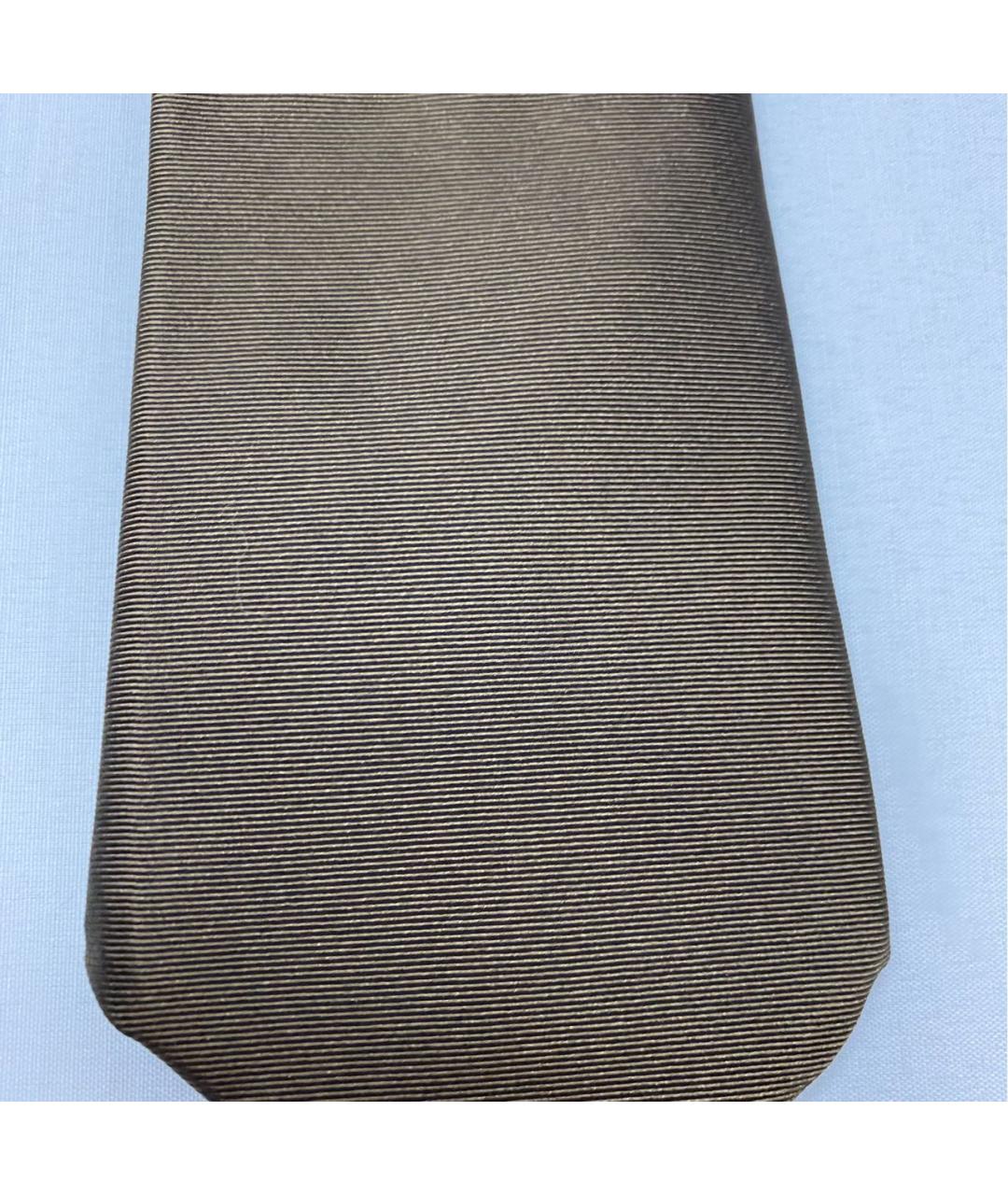 BOTTEGA VENETA Коричневый шелковый галстук, фото 4