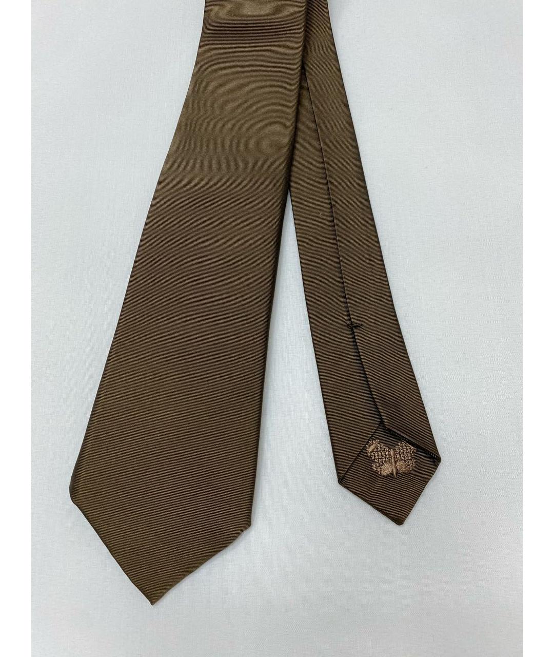 BOTTEGA VENETA Коричневый шелковый галстук, фото 3
