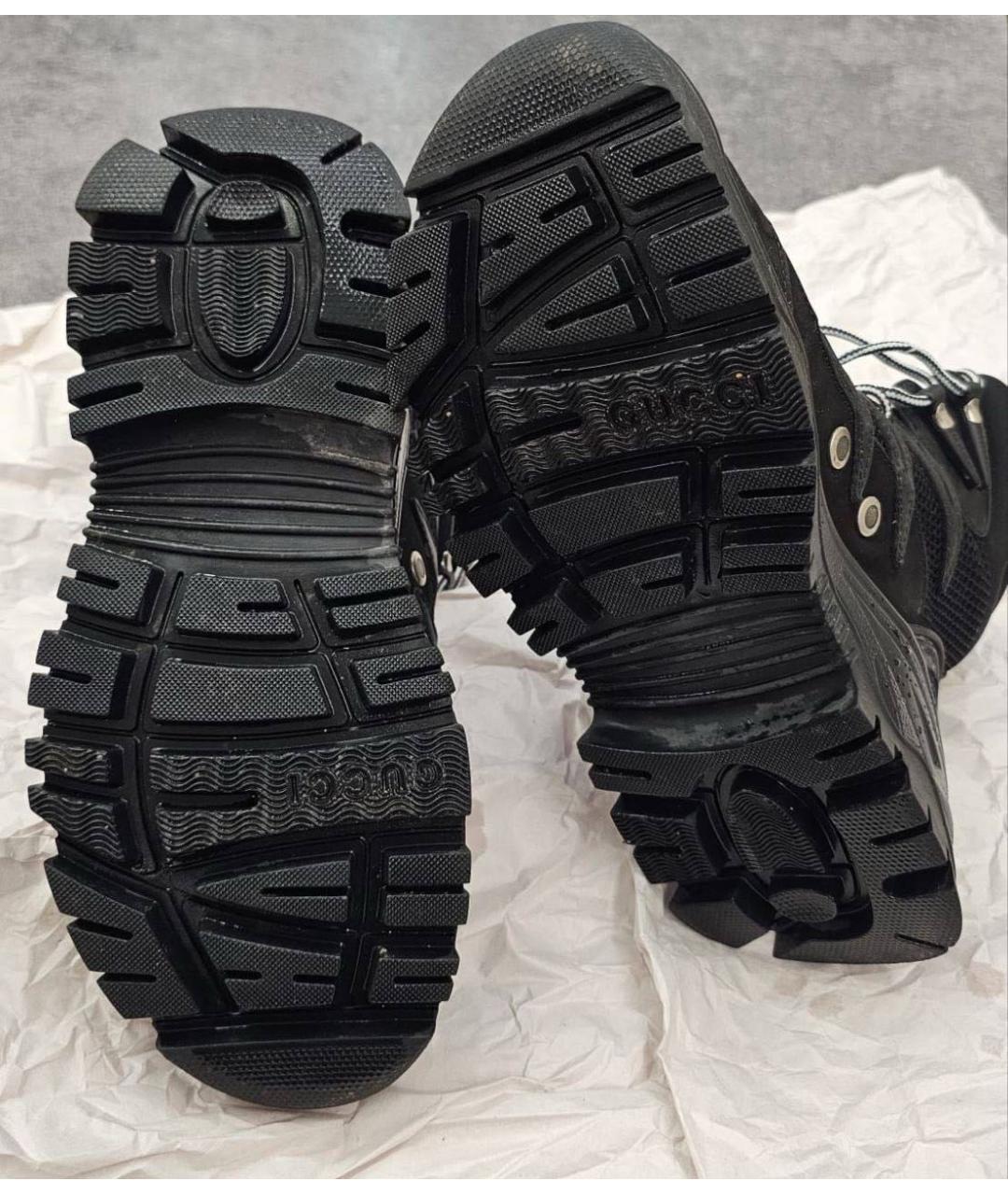 GUCCI Черные текстильные ботинки, фото 8