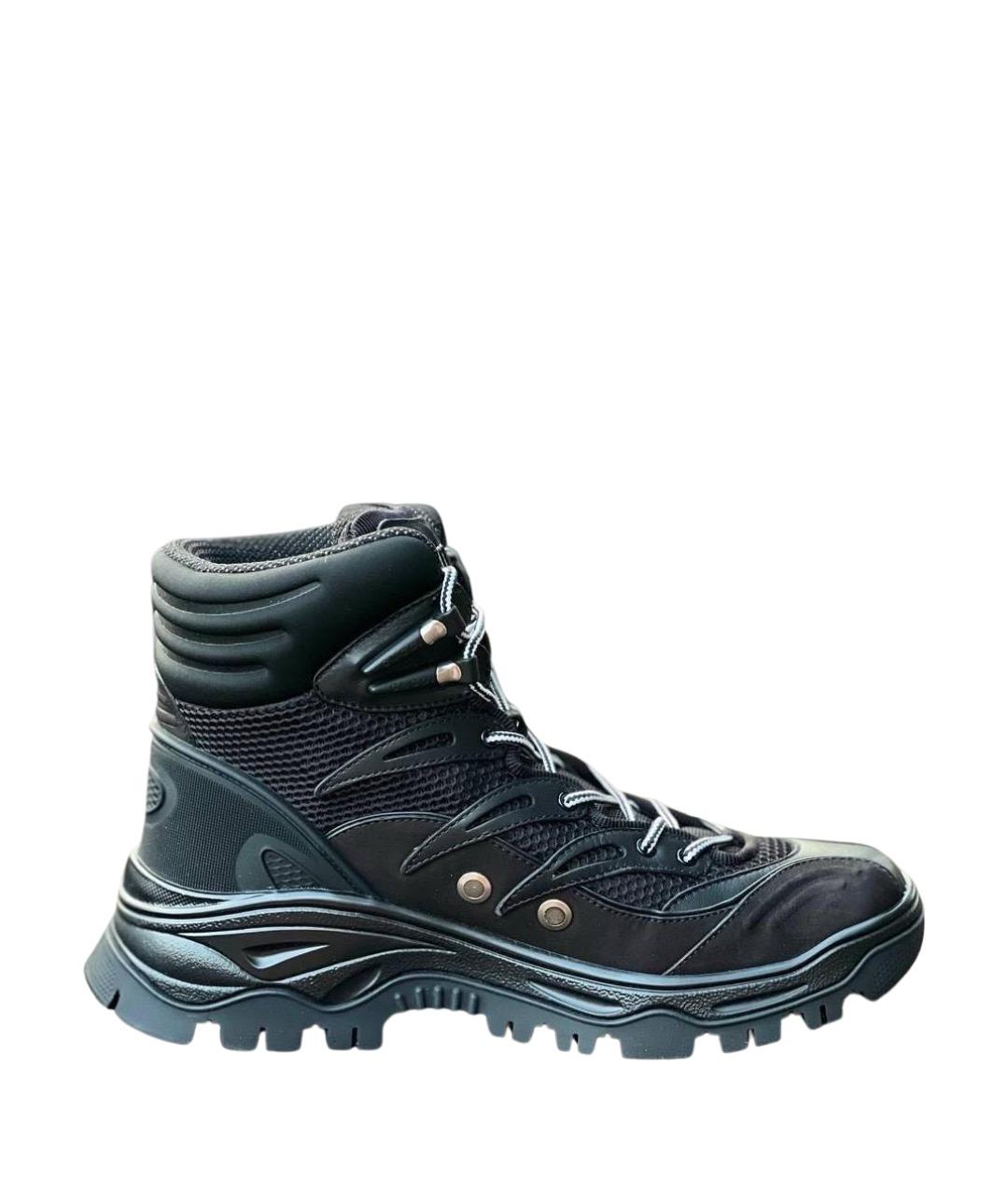 GUCCI Черные текстильные ботинки, фото 1