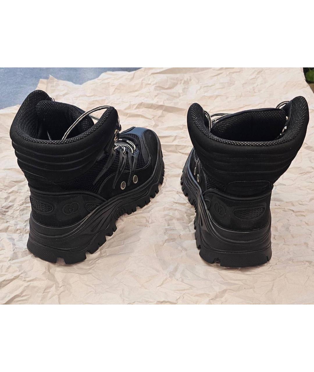 GUCCI Черные текстильные ботинки, фото 5