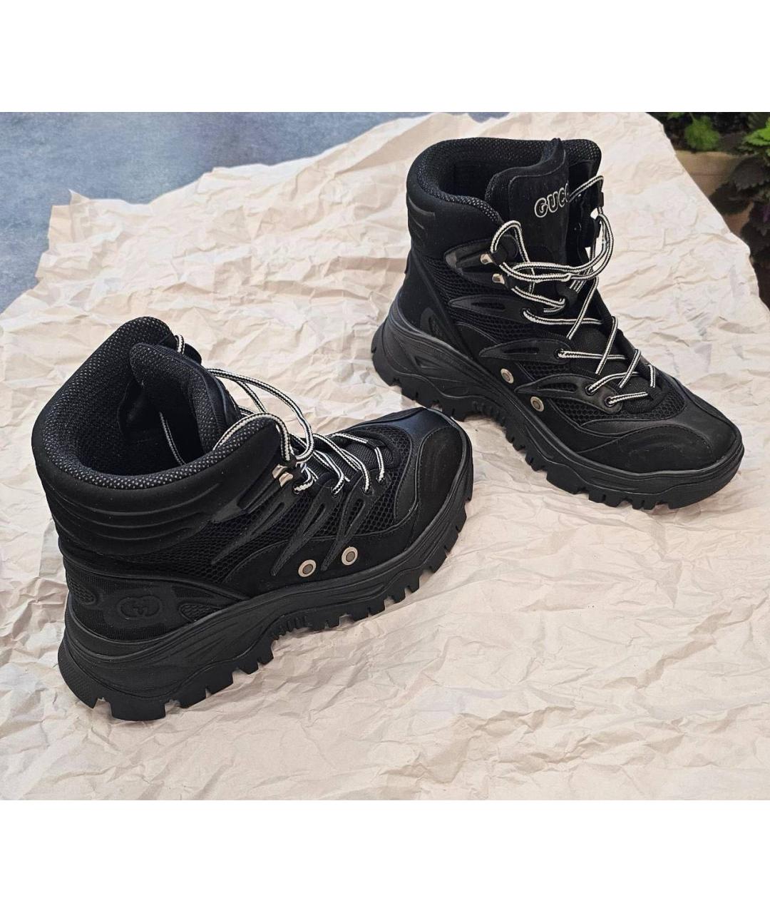 GUCCI Черные текстильные ботинки, фото 6
