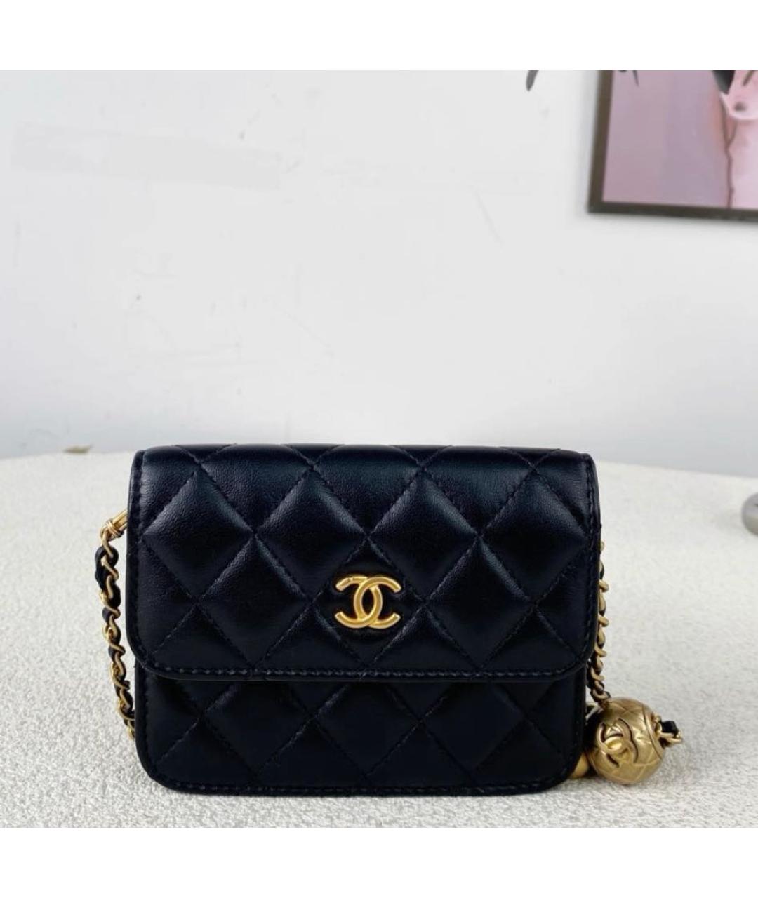 CHANEL Черная кожаная сумка через плечо, фото 2