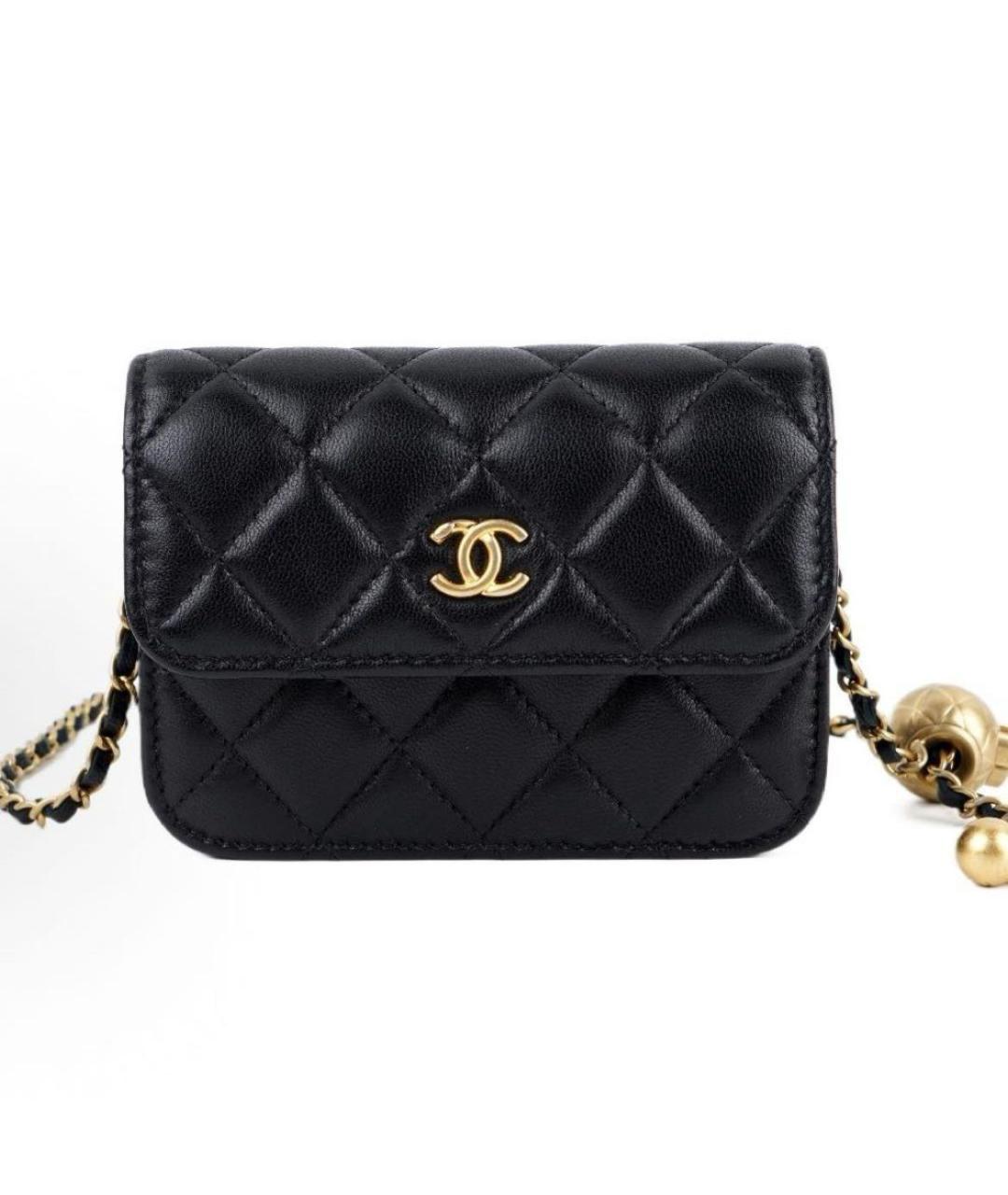 CHANEL Черная кожаная сумка через плечо, фото 5