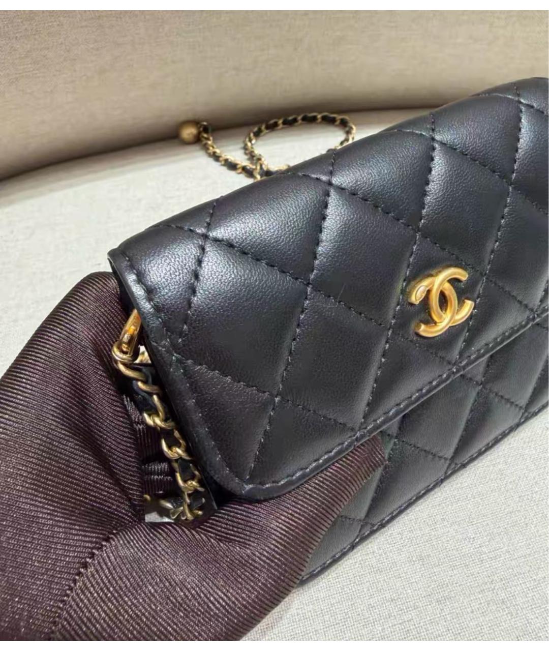 CHANEL Черная кожаная сумка через плечо, фото 4