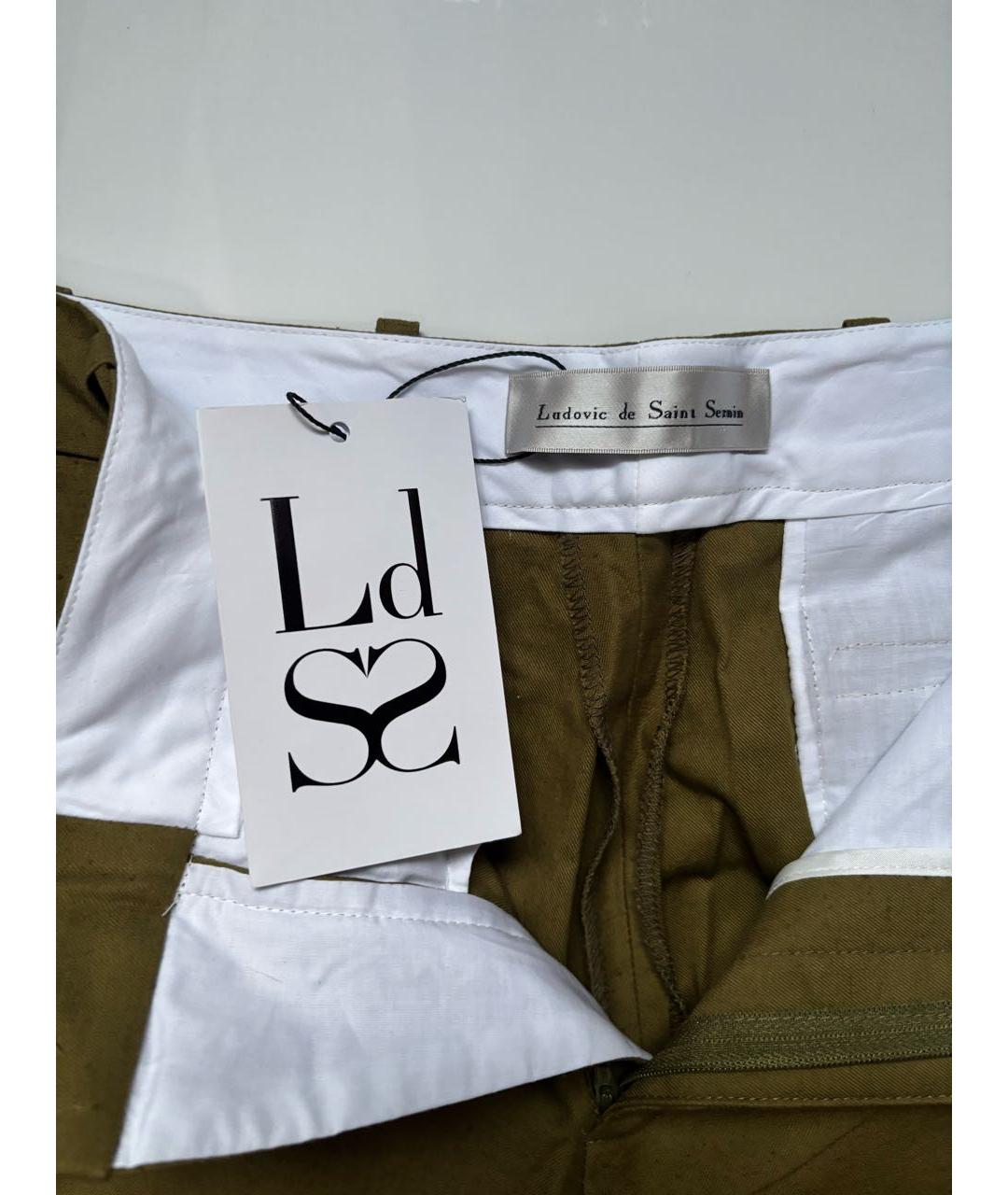 LUDOVIC DE SAINT SERNIN Зеленые хлопковые повседневные брюки, фото 5