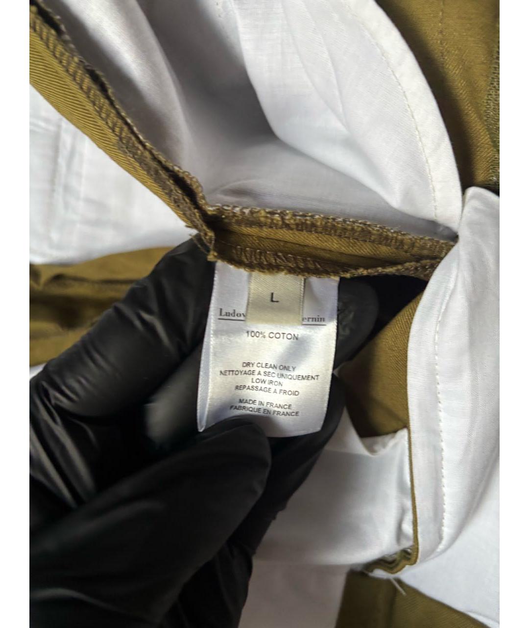 LUDOVIC DE SAINT SERNIN Зеленые хлопковые повседневные брюки, фото 4