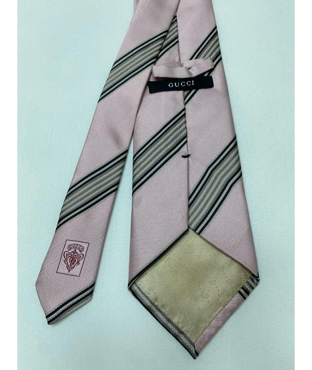 GUCCI Розовый шелковый галстук, фото 3