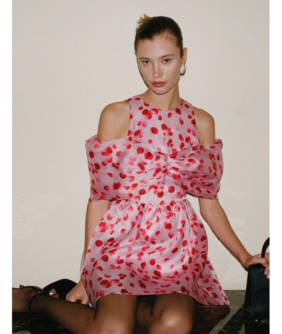 12 STOREEZ Розовое шелковое коктейльное платье, фото 6