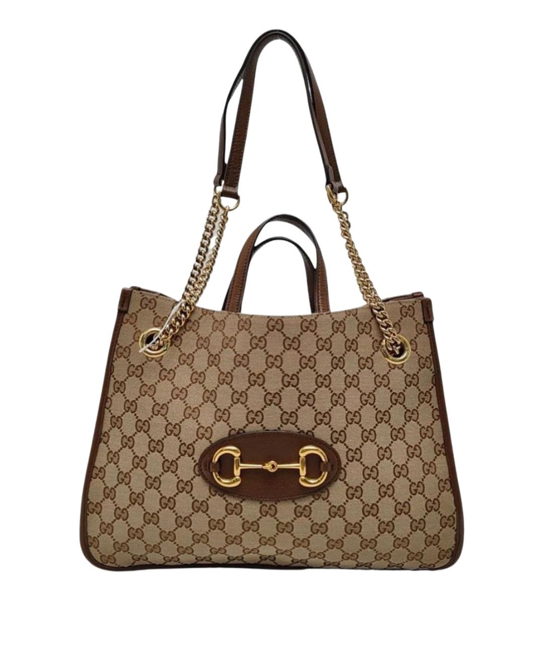 GUCCI Бежевая кожаная сумка через плечо, фото 1