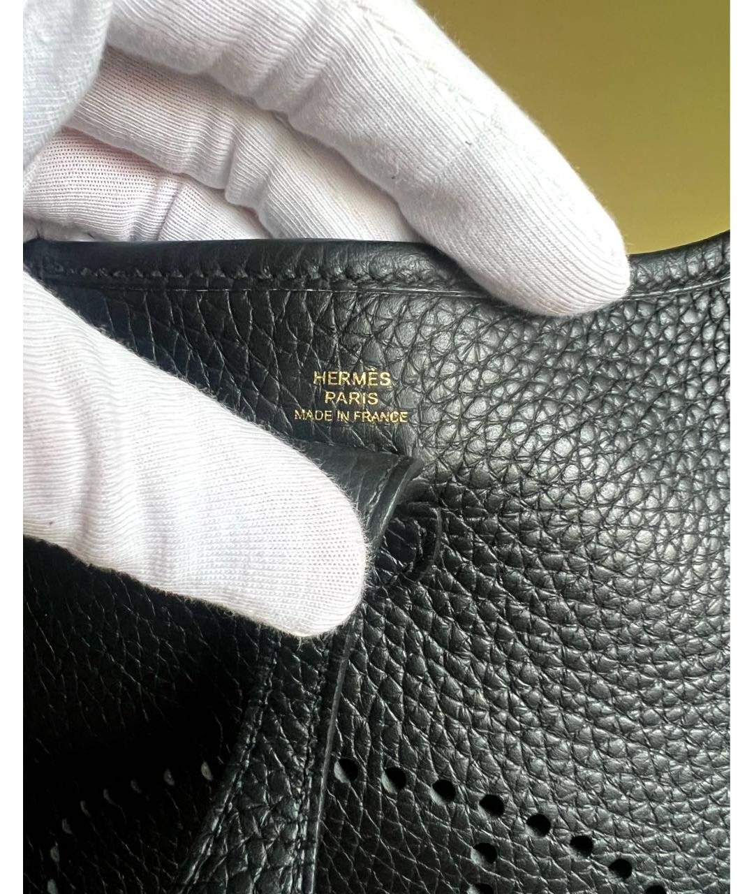 HERMES Черная кожаная сумка через плечо, фото 5