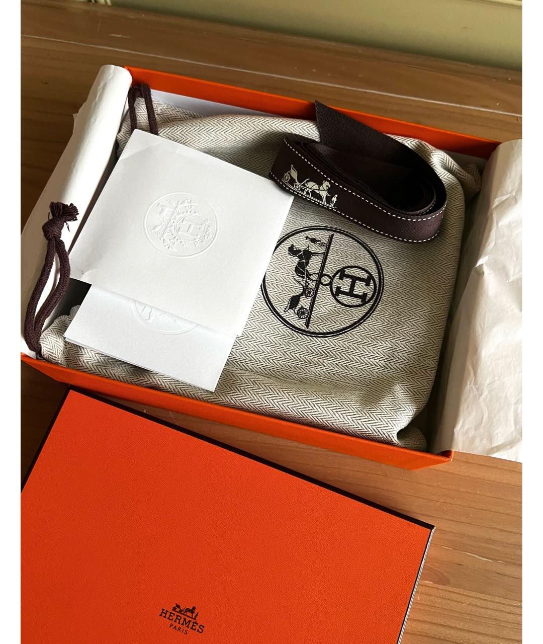 HERMES Черная кожаная сумка через плечо, фото 7