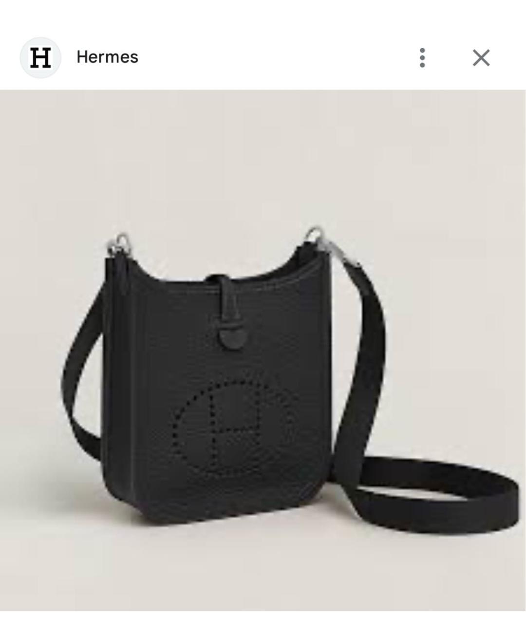 HERMES Черная кожаная сумка через плечо, фото 3