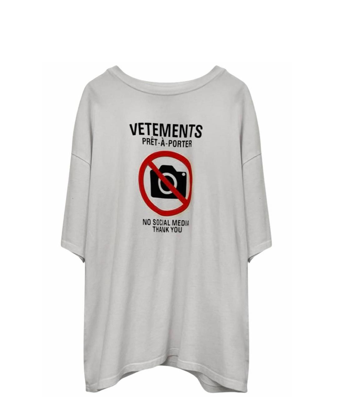 VETEMENTS Белая хлопковая футболка, фото 6