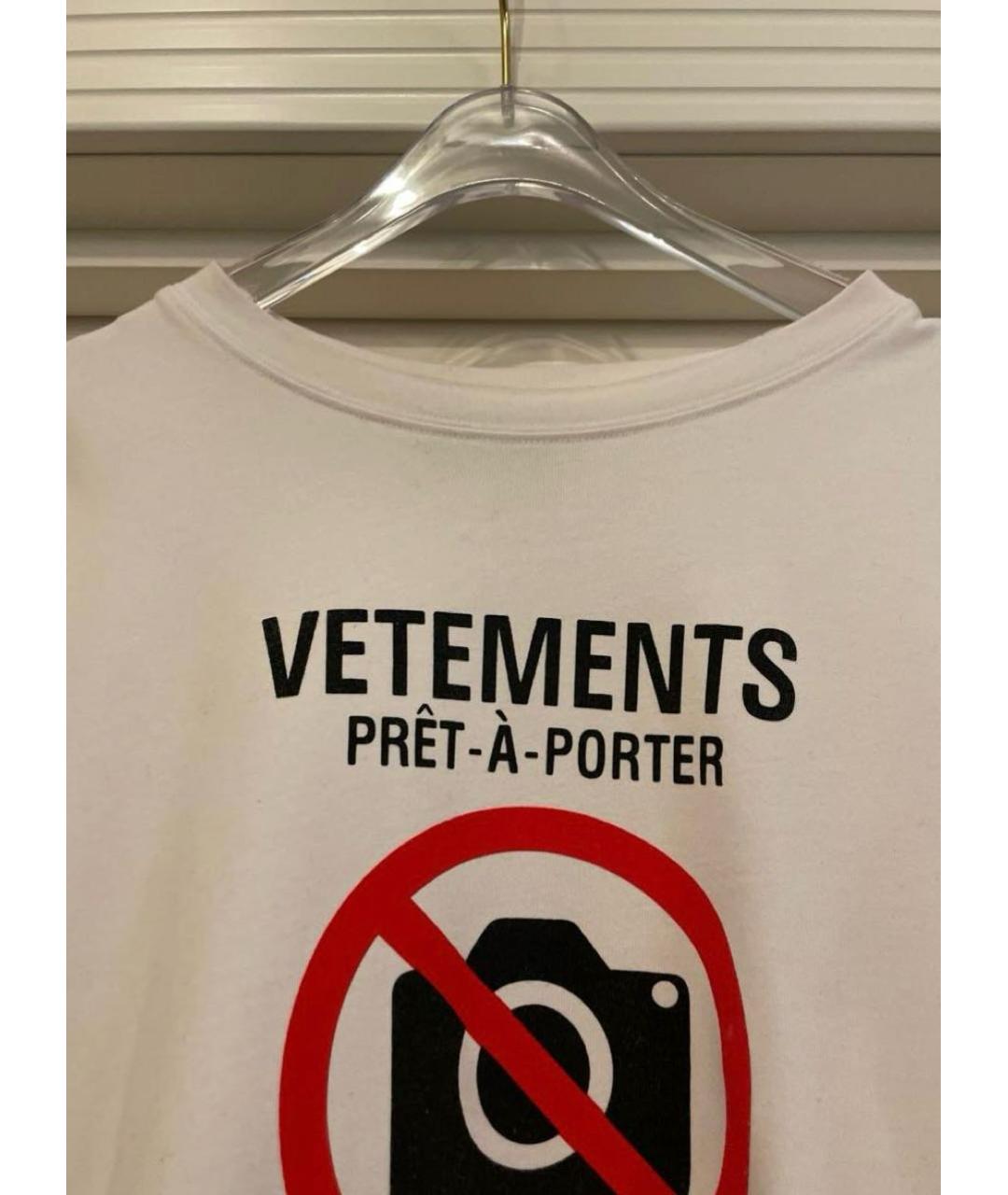 VETEMENTS Белая хлопковая футболка, фото 3