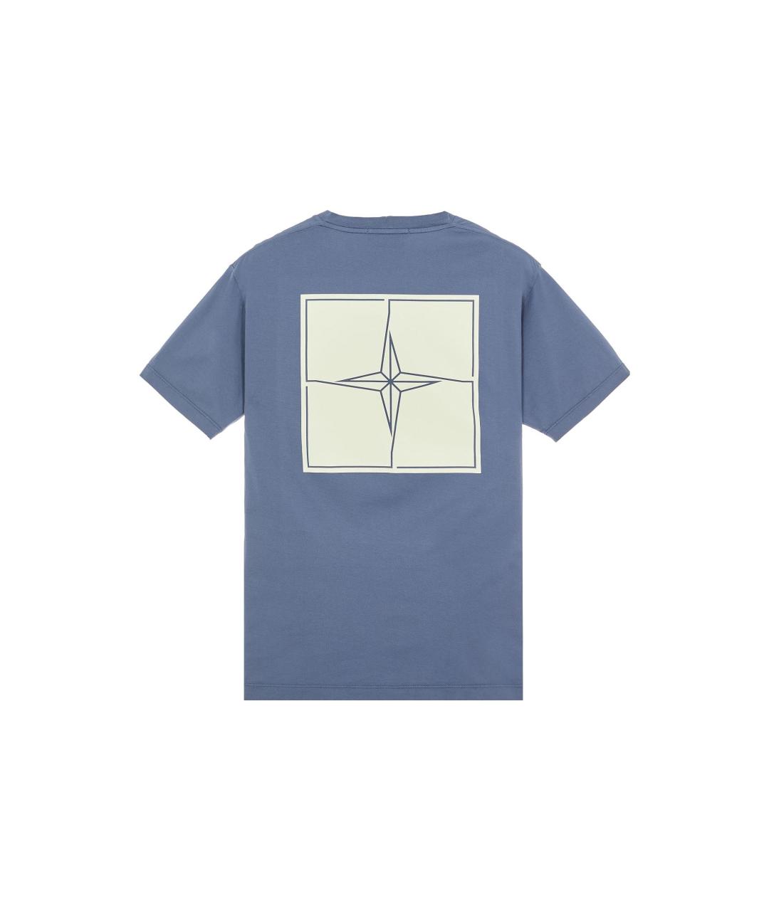 STONE ISLAND Синяя хлопковая футболка, фото 2