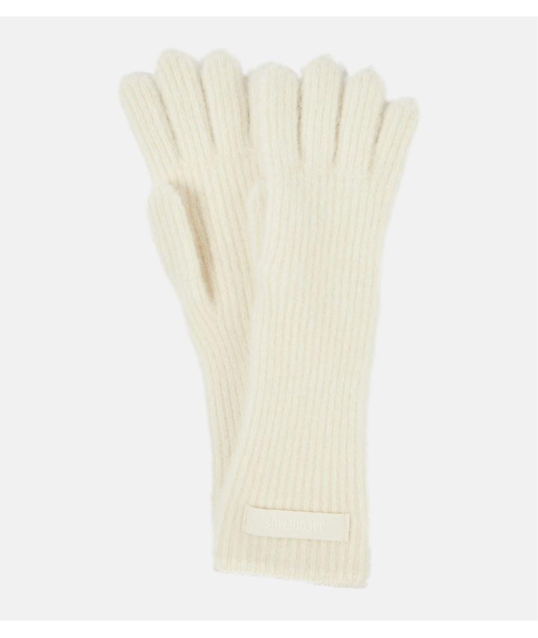 JACQUEMUS Бежевые шерстяные перчатки, фото 6
