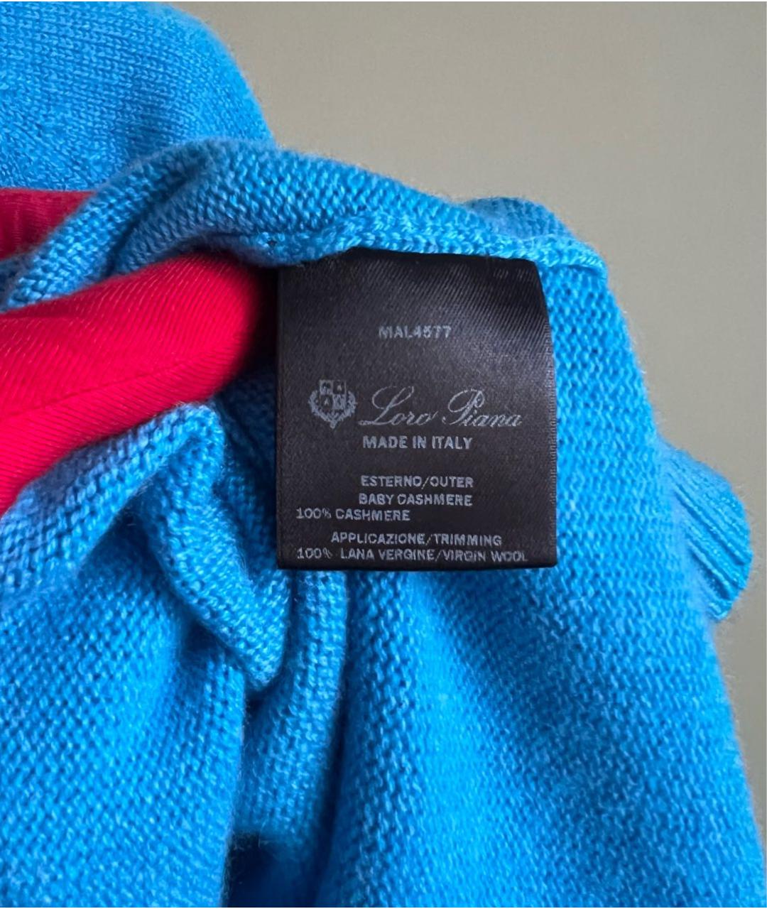 LORO PIANA Голубой кашемировый джемпер / свитер, фото 6