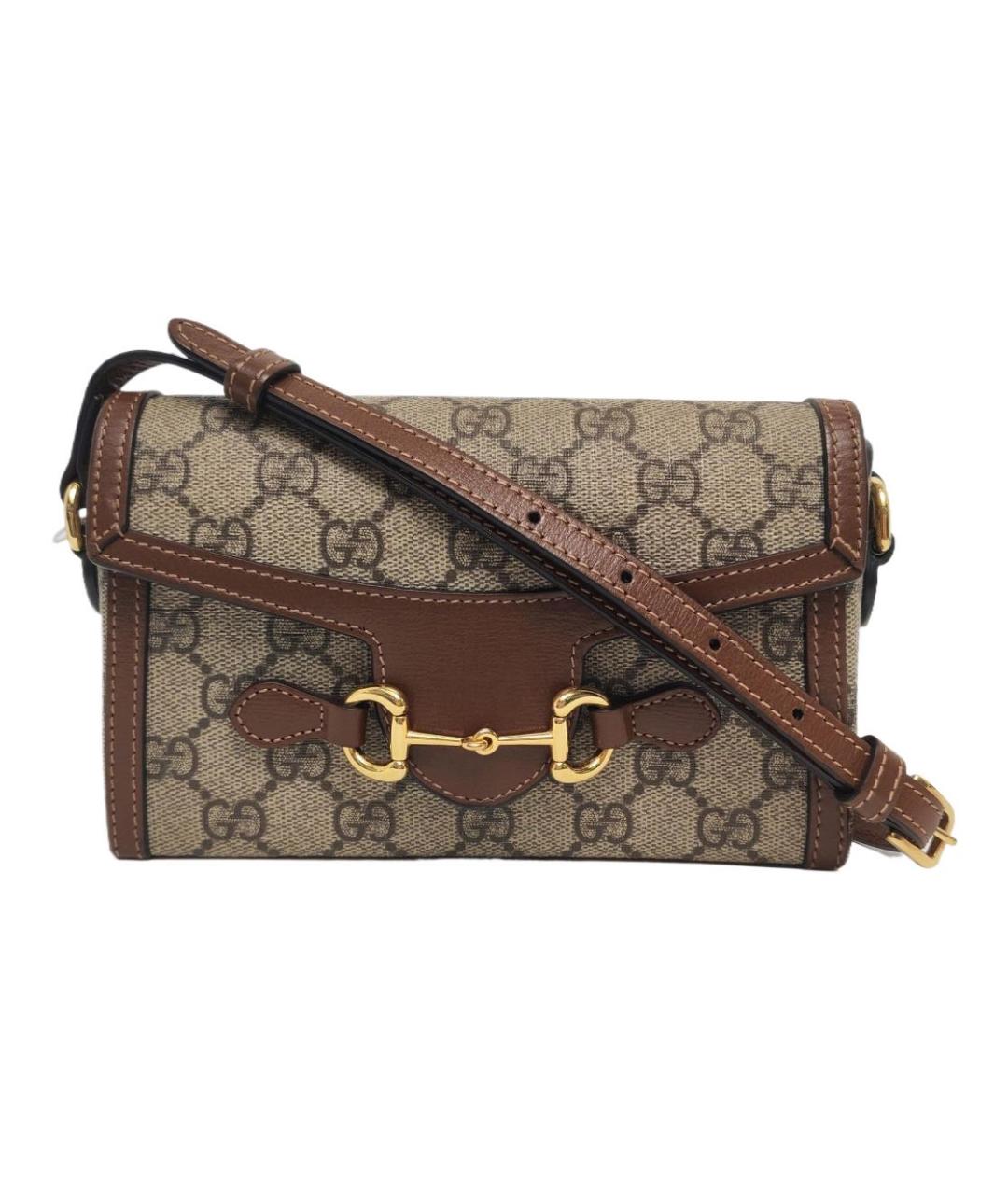 GUCCI Коричневая кожаная сумка через плечо, фото 5