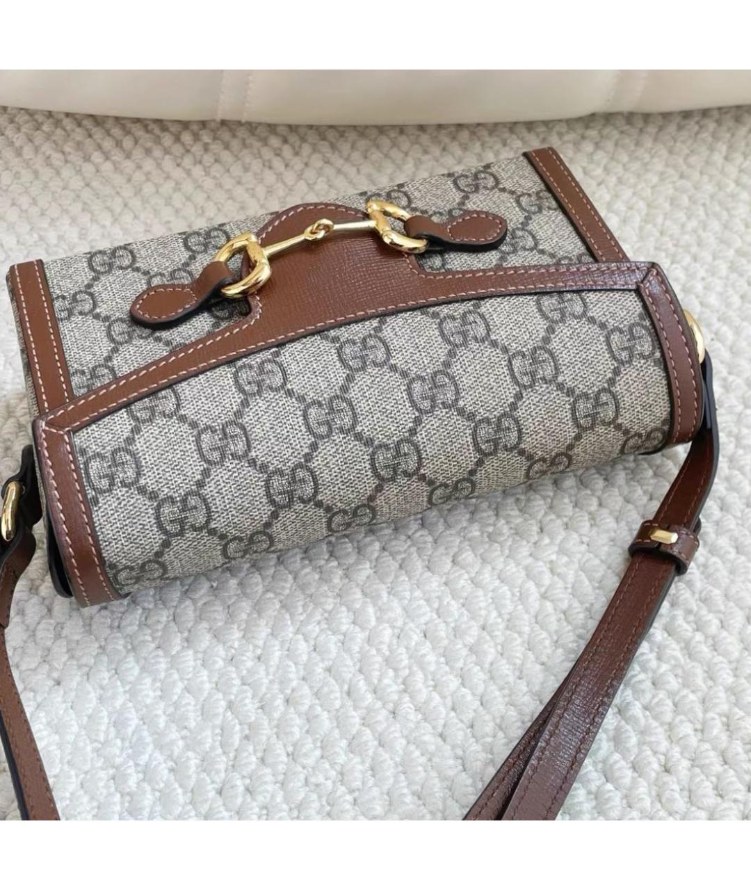 GUCCI Коричневая кожаная сумка через плечо, фото 4