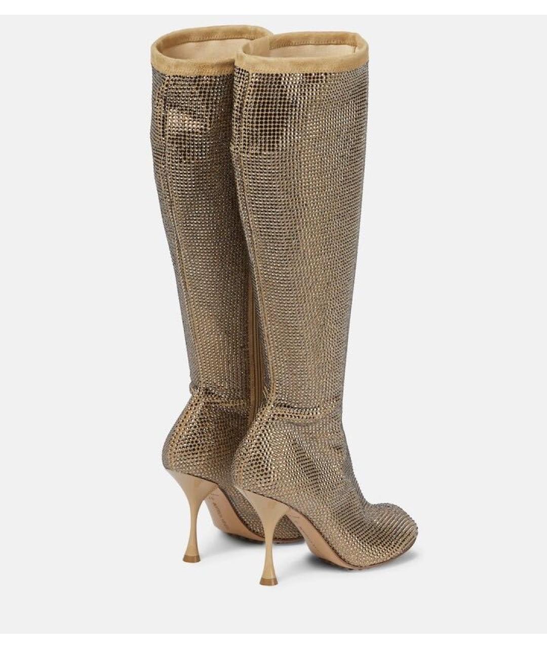 BOTTEGA VENETA Бежевые кожаные сапоги, фото 3