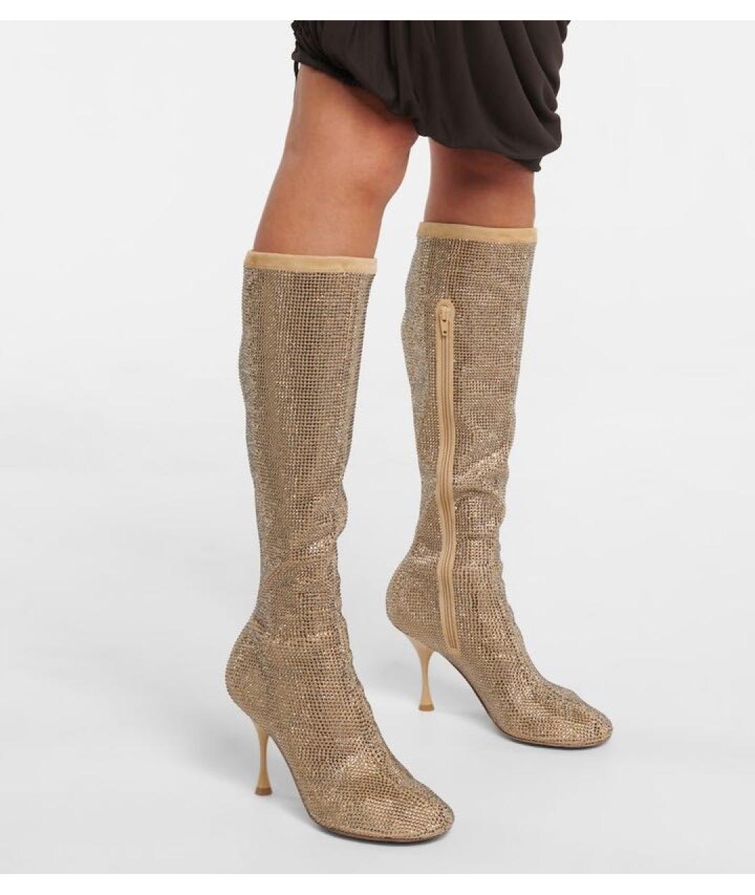 BOTTEGA VENETA Бежевые кожаные сапоги, фото 5