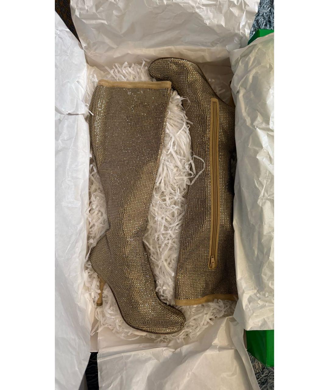 BOTTEGA VENETA Бежевые кожаные сапоги, фото 7