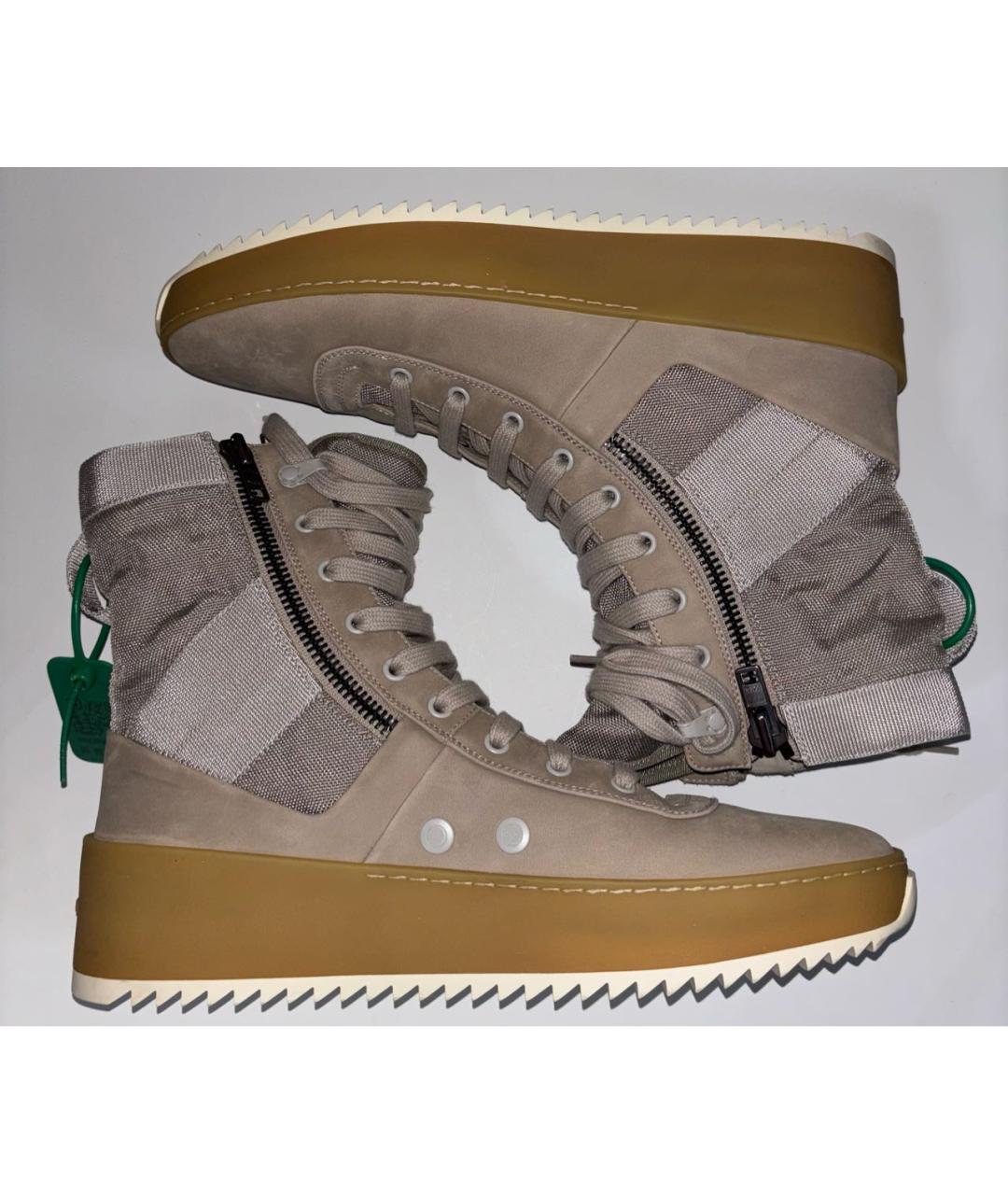 FEAR OF GOD Бежевые нубуковые высокие ботинки, фото 3