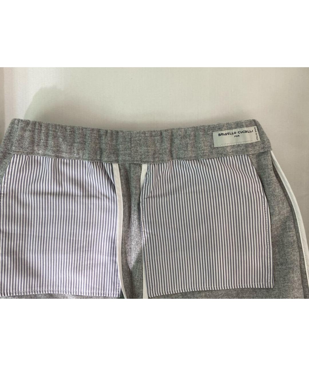 BRUNELLO CUCINELLI Серые кашемировые брюки и шорты, фото 3