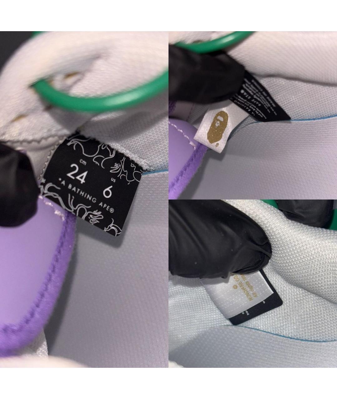 BAPE Фиолетовые кожаные кроссовки, фото 6