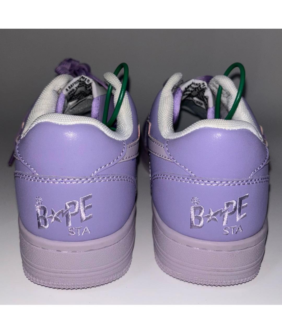 BAPE Фиолетовые кожаные кроссовки, фото 4
