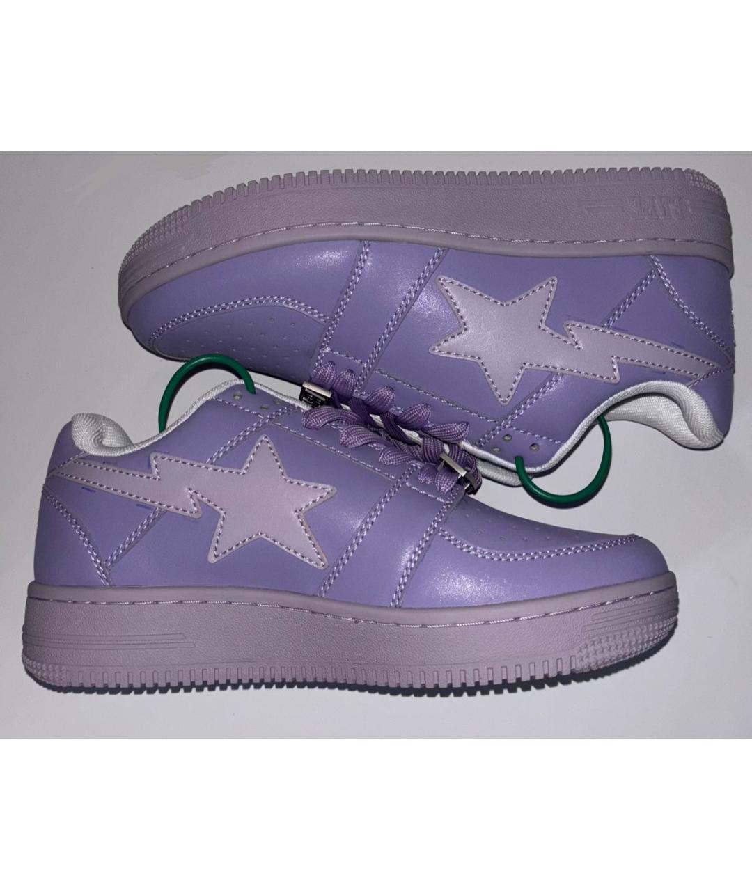 BAPE Фиолетовые кожаные кроссовки, фото 3