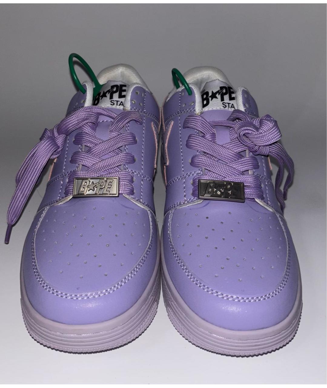 BAPE Фиолетовые кожаные кроссовки, фото 2