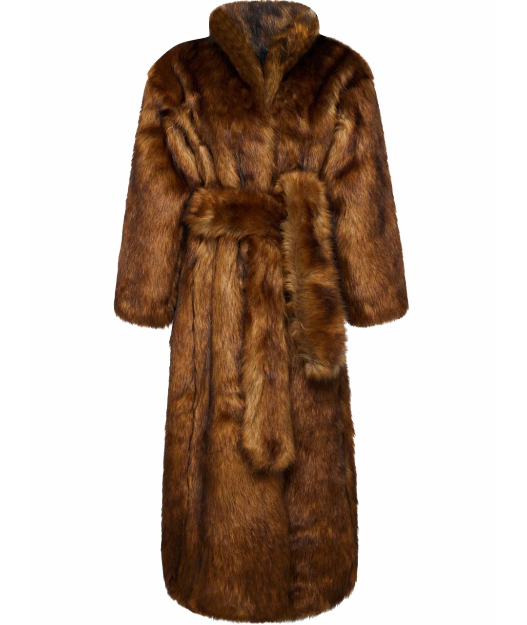 KHY Коричневая меховая шуба, фото 1