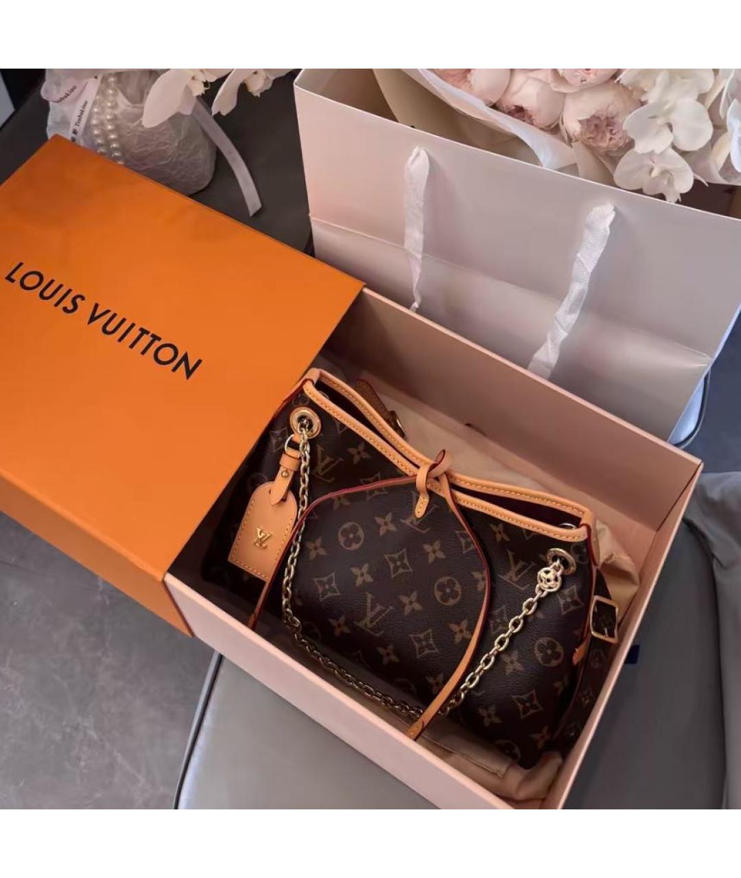 LOUIS VUITTON Коричневая сумка с короткими ручками, фото 3