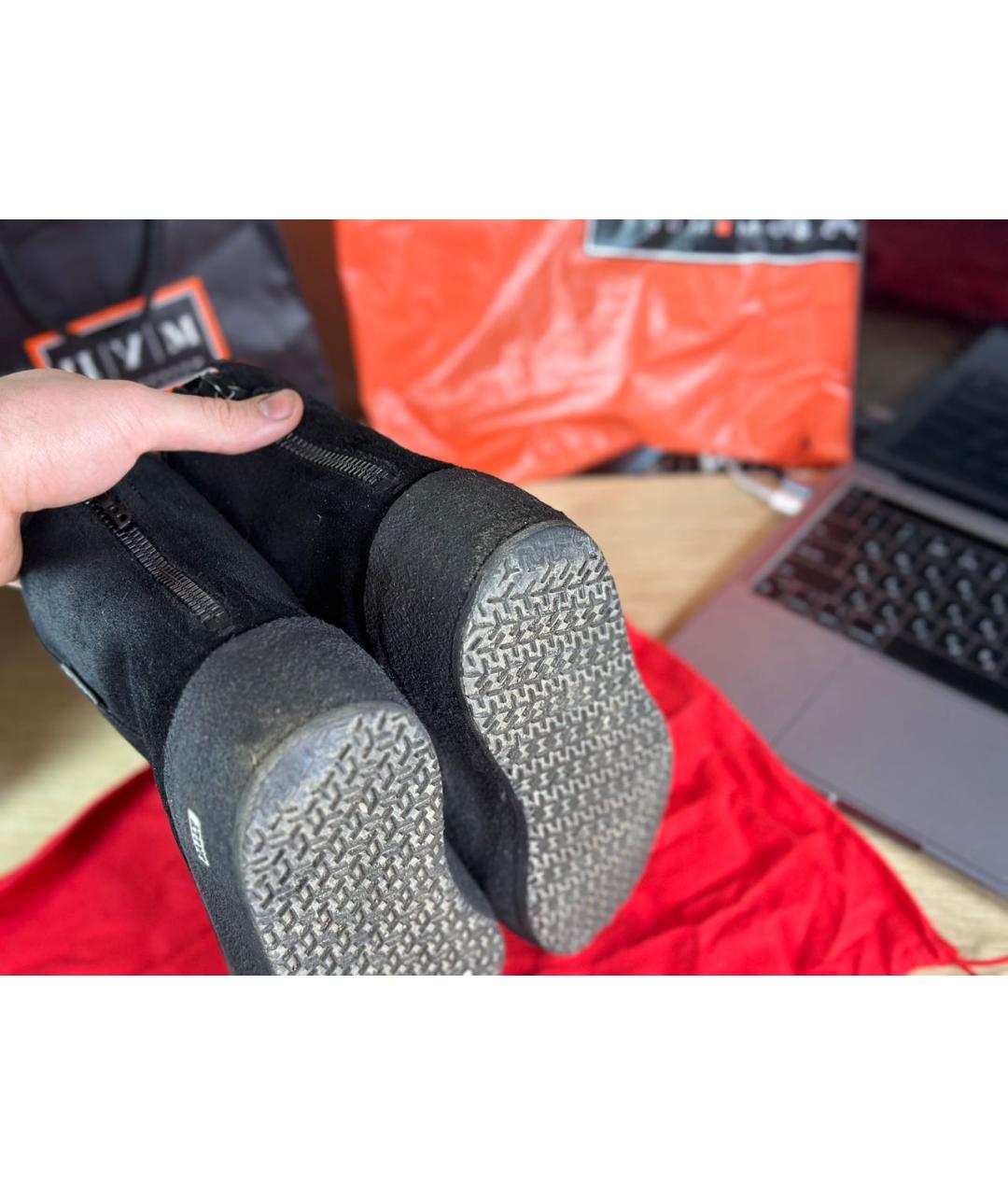 BALLY Черные замшевые высокие ботинки, фото 5